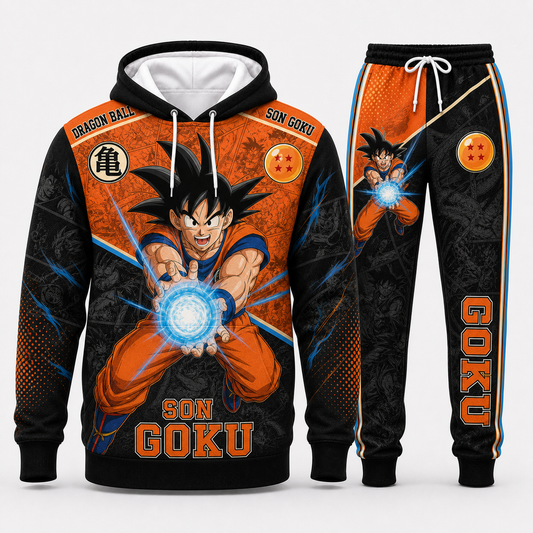 Son Goku Hoodie & Sweatpants Tracksuit Set — Dragon Ball Z Inspired - Custom Fan Apparel Image 1