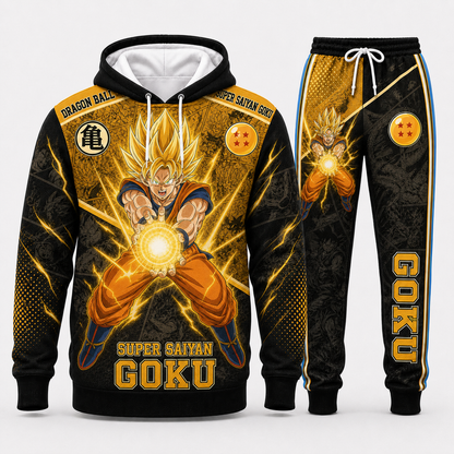 Goku Ultra Instinct Hoodie & Sweatpants Tracksuit Set — Dragon Ball Super Inspired - Custom Fan Apparel Image 2