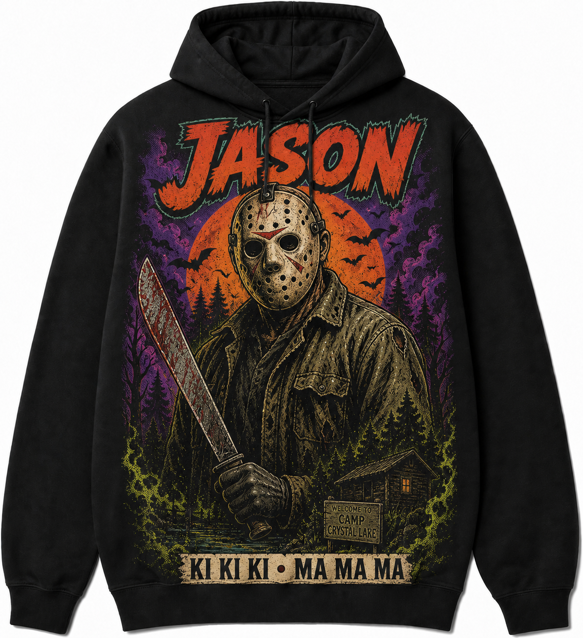 Jason Voorhees Horror Slashers Squad black comic Halloween hoodie