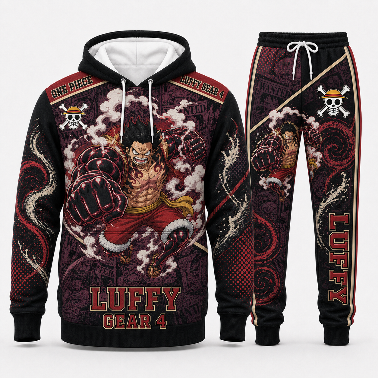 Monkey D. Luffy Hoodie & Sweatpants Tracksuit Set — One Piece Inspired - Custom Fan Apparel Image 2