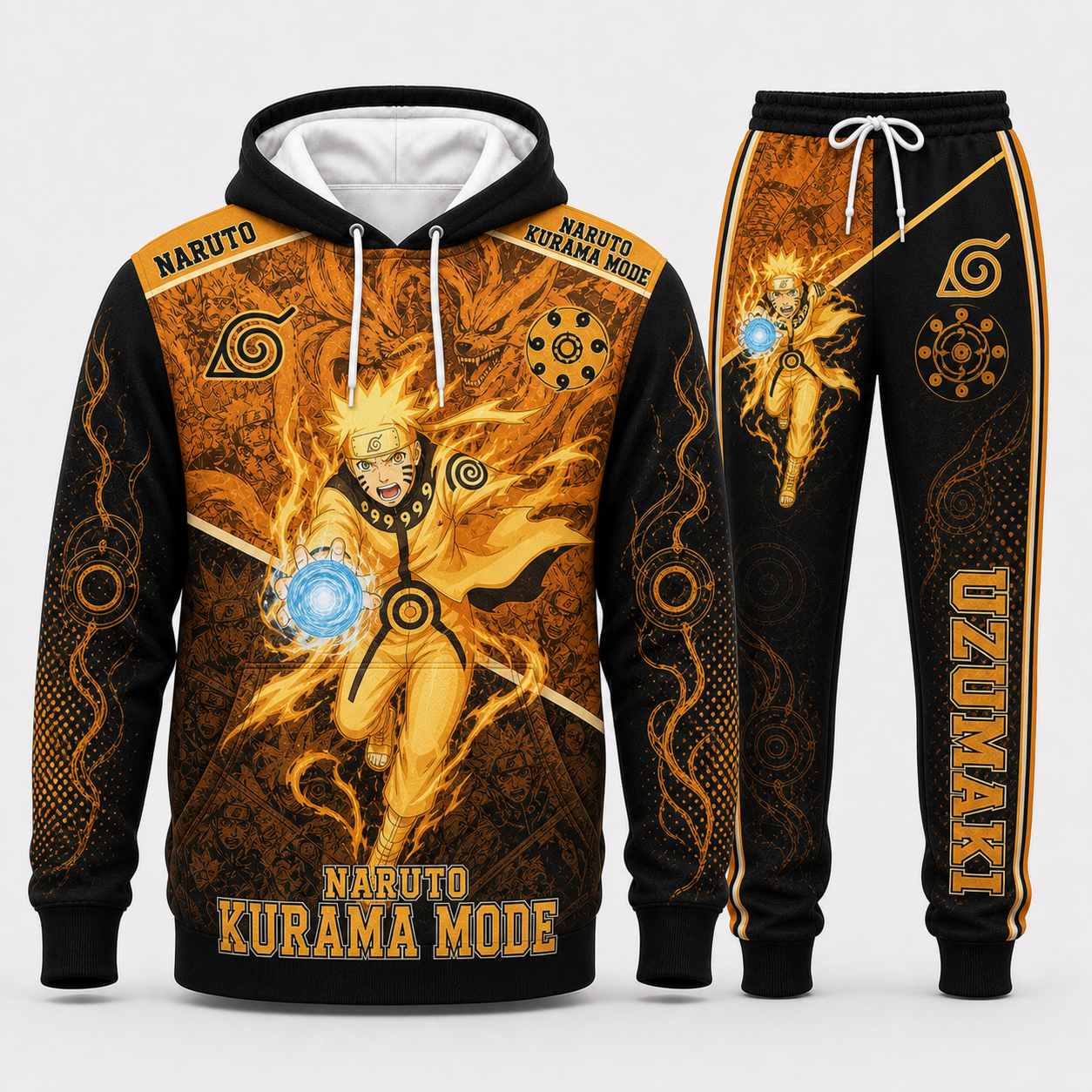 Naruto Sage Mode Hoodie & Sweatpants Tracksuit Set — Naruto Shippuden Inspired - Custom Fan Apparel Image 2