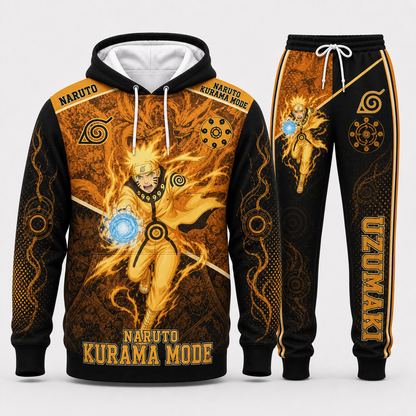 Naruto Sage Mode Hoodie & Sweatpants Tracksuit Set — Naruto Shippuden Inspired - Custom Fan Apparel Image 2
