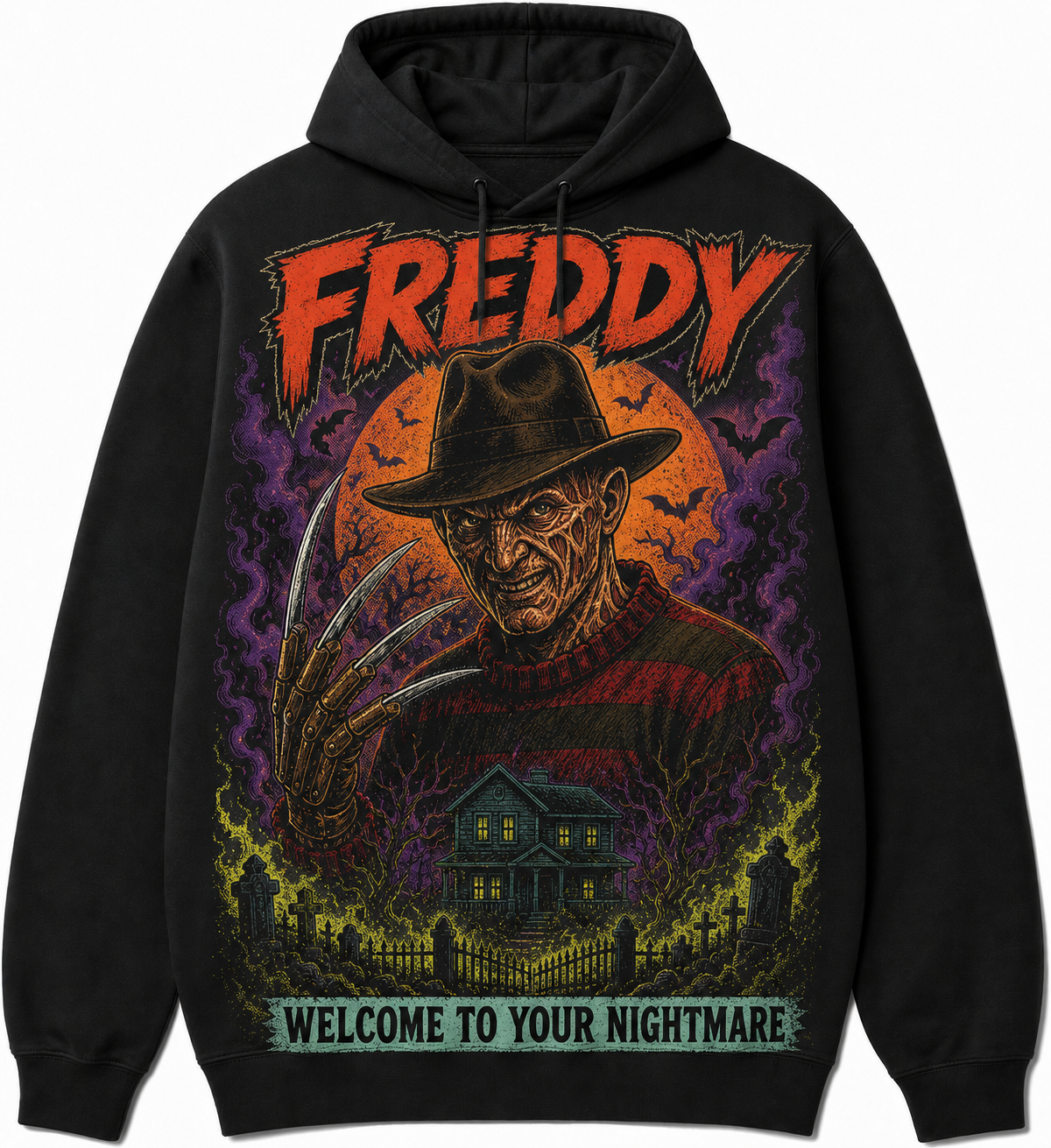 Freddy Krueger Horror Slashers Squad black comic Halloween hoodie