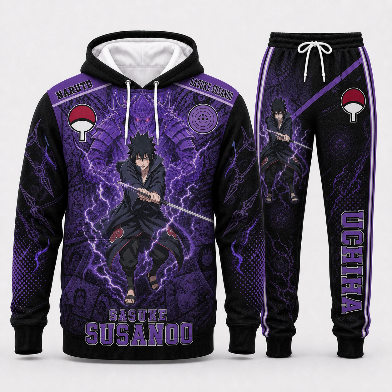 Naruto Sage Mode Hoodie & Sweatpants Tracksuit Set — Naruto Shippuden Inspired - Custom Fan Apparel Image 3