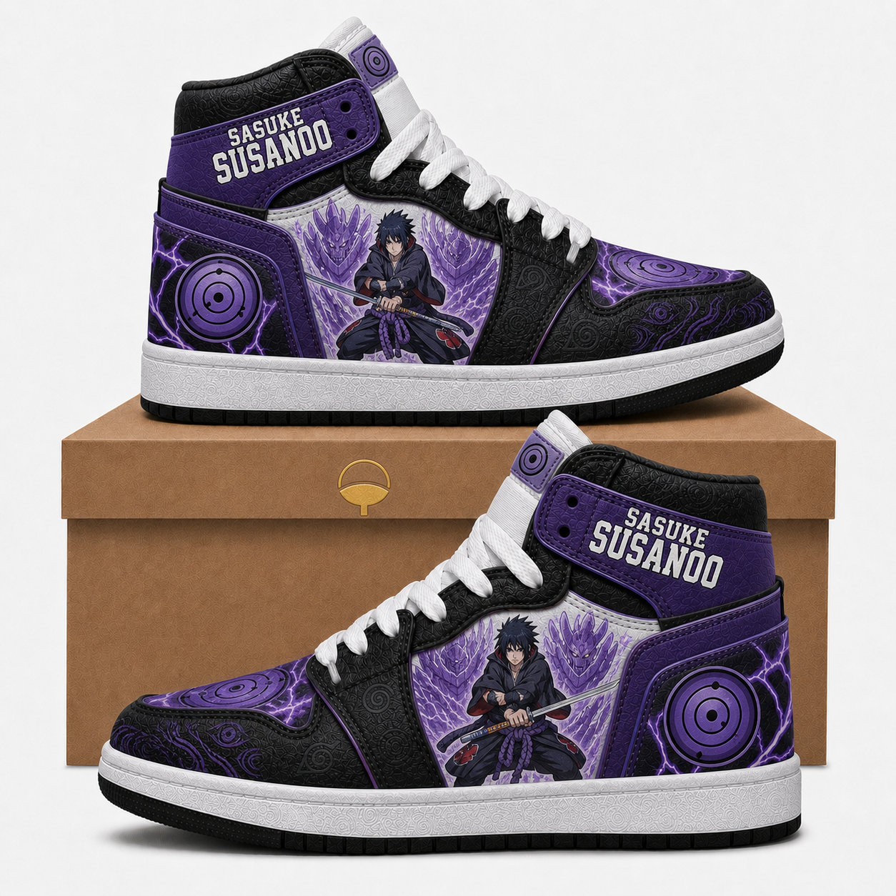 Naruto Sage Mode High Top Sneakers — Naruto Shippuden Inspired Fan Shoes - Custom Fan Apparel Image 2