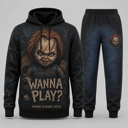 Chucky Horror Slashers Squad hoodie and pants set