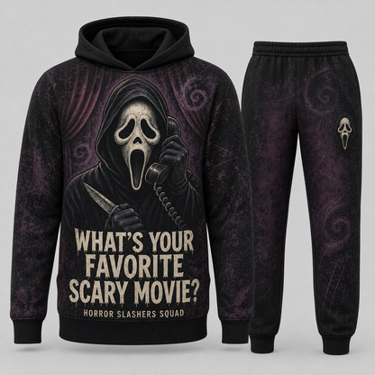 Ghostface Horror Slashers Squad hoodie and pants set