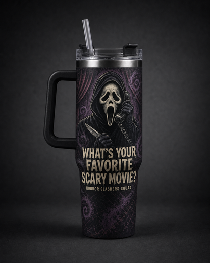 Ghostface Horror Slashers Squad 40oz tumbler with handle