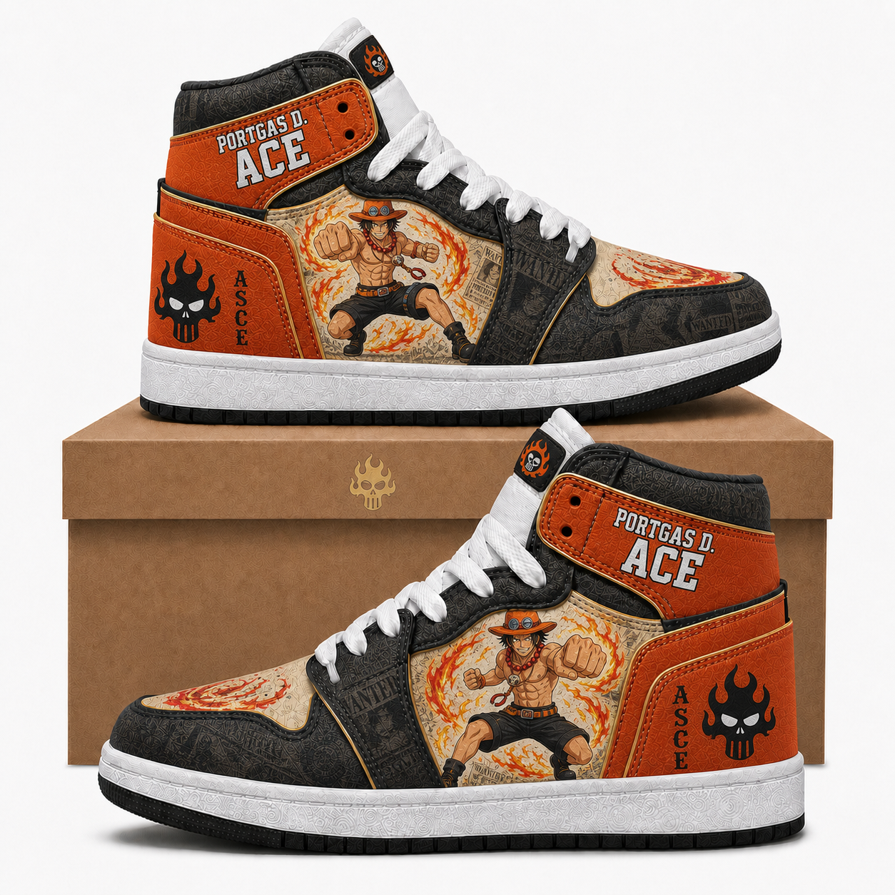 Monster Trio (Luffy, Zoro, Sanji) High Top Sneakers — One Piece Inspired Fan Shoes - Custom Fan Apparel Image 6