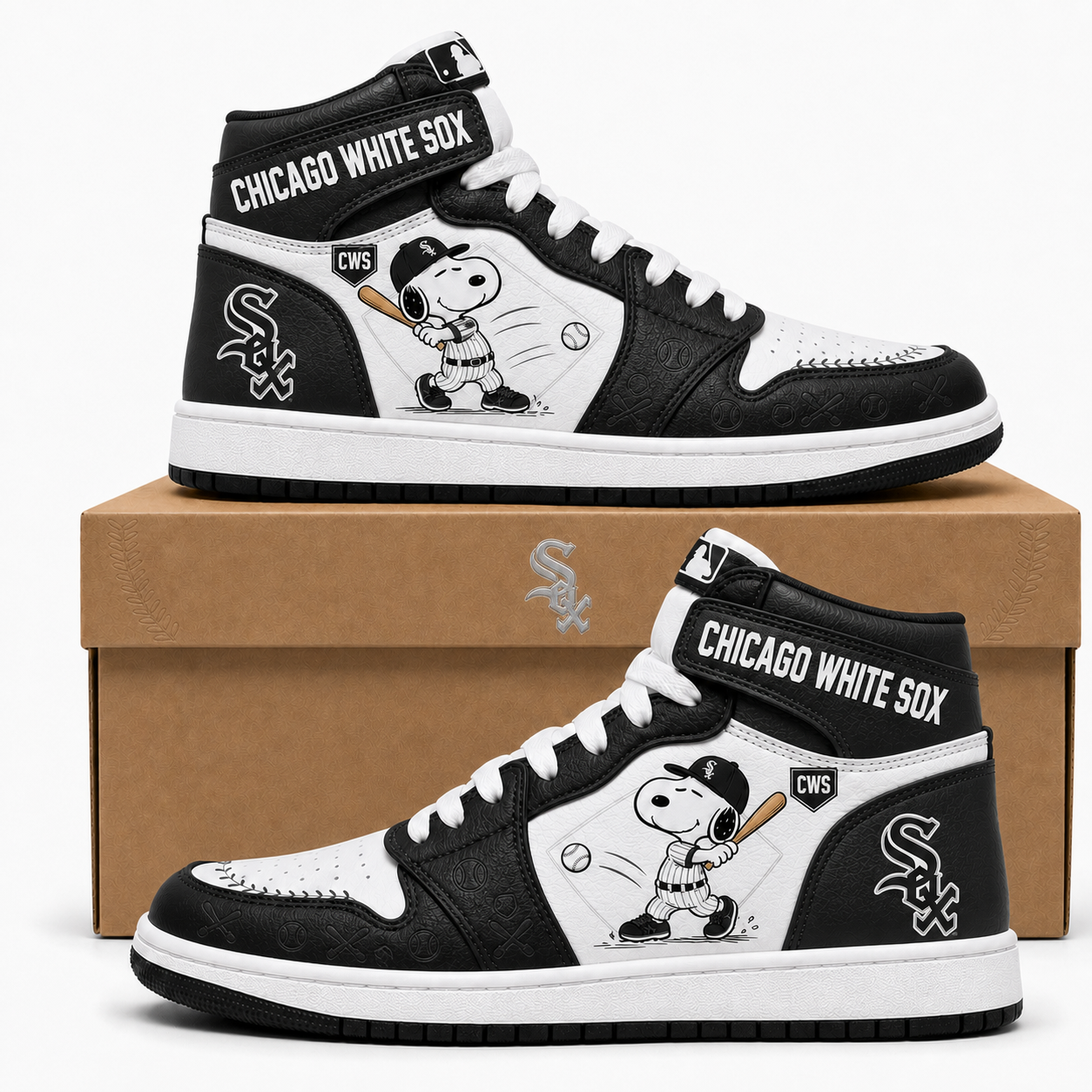 Snoopy MLB Baseball High Top Sneakers (Edition 3) | All 30 Teams Available - Custom Fan Apparel Image 7