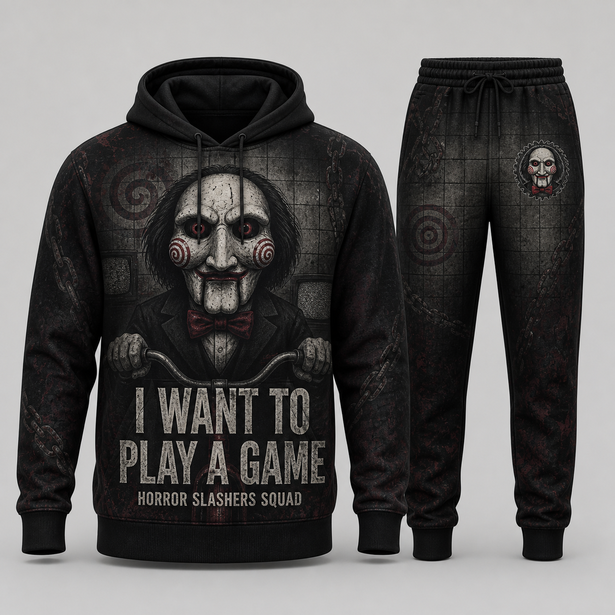 Billy the Puppet Horror Slashers Squad hoodie and pants set