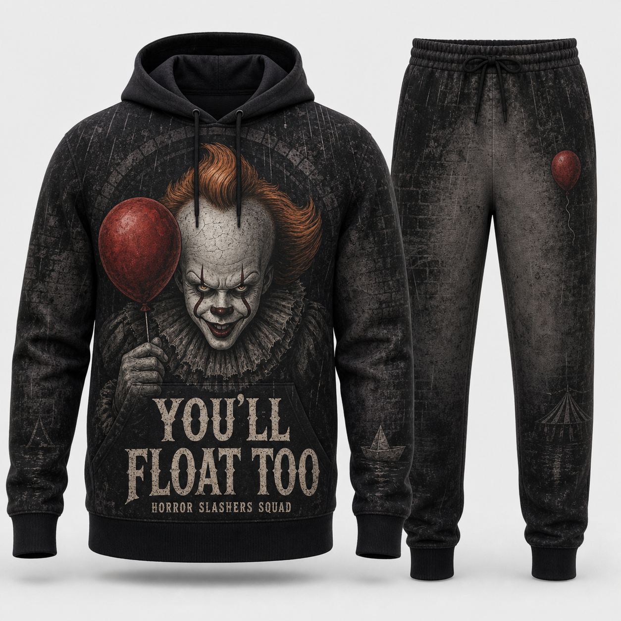 Pennywise Horror Slashers Squad hoodie and pants set