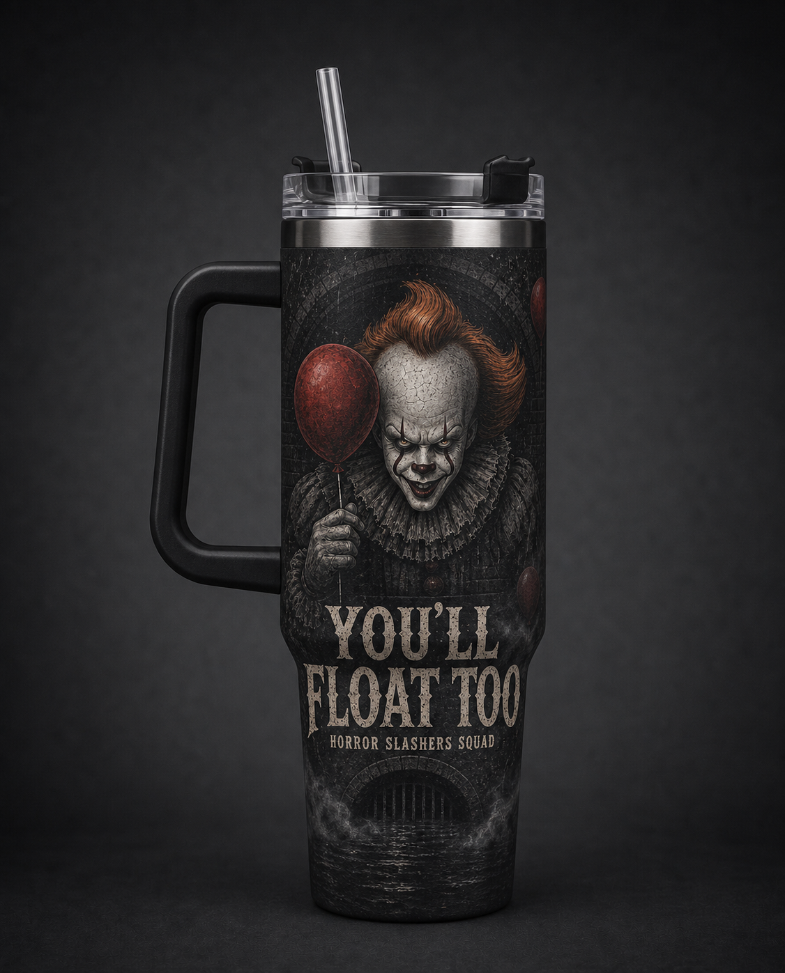 Pennywise Horror Slashers Squad 40oz tumbler with handle