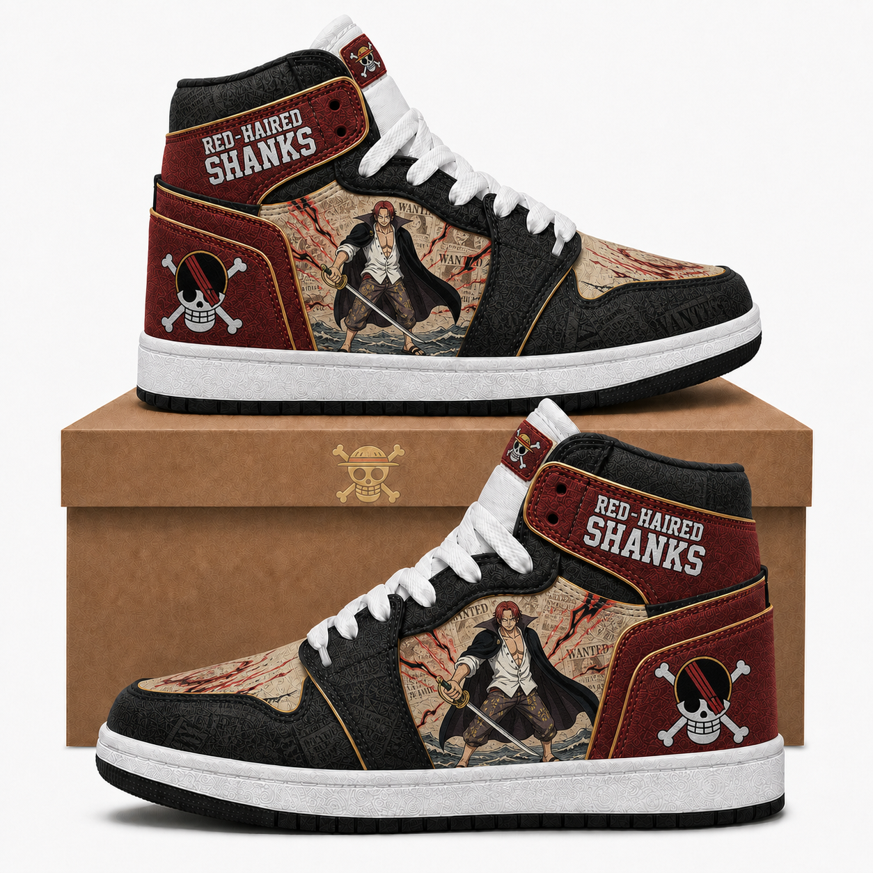 Monster Trio (Luffy, Zoro, Sanji) High Top Sneakers — One Piece Inspired Fan Shoes - Custom Fan Apparel Image 5