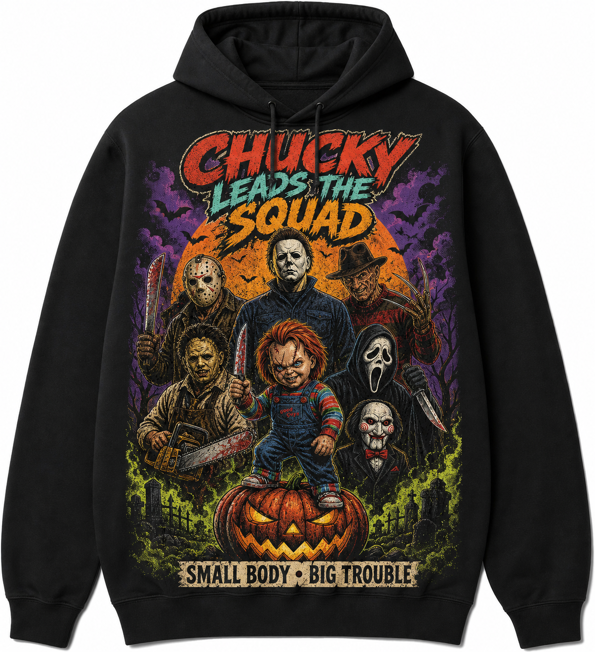 Horror Slashers Squad Horror Slashers Squad black comic Halloween hoodie