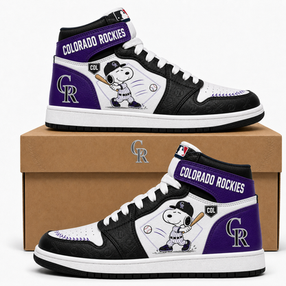 Snoopy MLB Baseball High Top Sneakers (Edition 3) | All 30 Teams Available - Custom Fan Apparel Image 10
