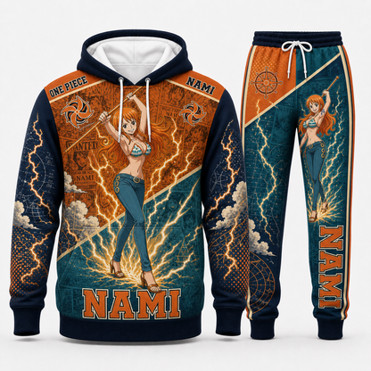 Monster Trio (Luffy, Zoro, Sanji) Hoodie & Sweatpants Tracksuit Set — One Piece Inspired - Custom Fan Apparel Image 5