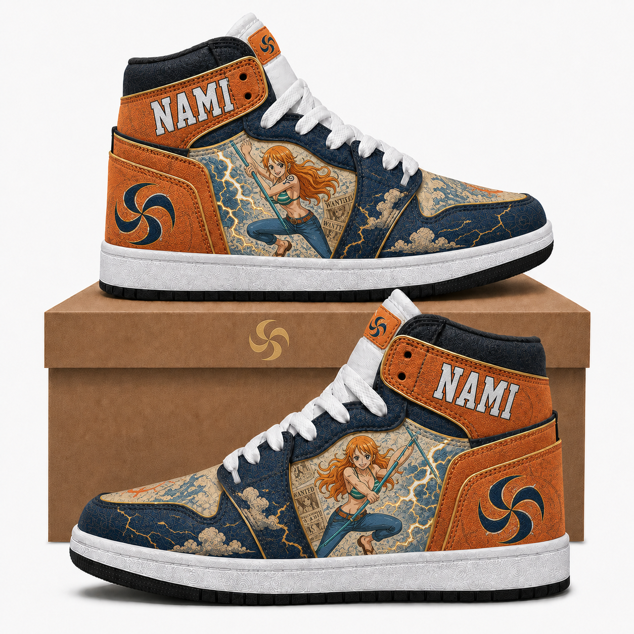 Monster Trio (Luffy, Zoro, Sanji) High Top Sneakers — One Piece Inspired Fan Shoes - Custom Fan Apparel Image 4