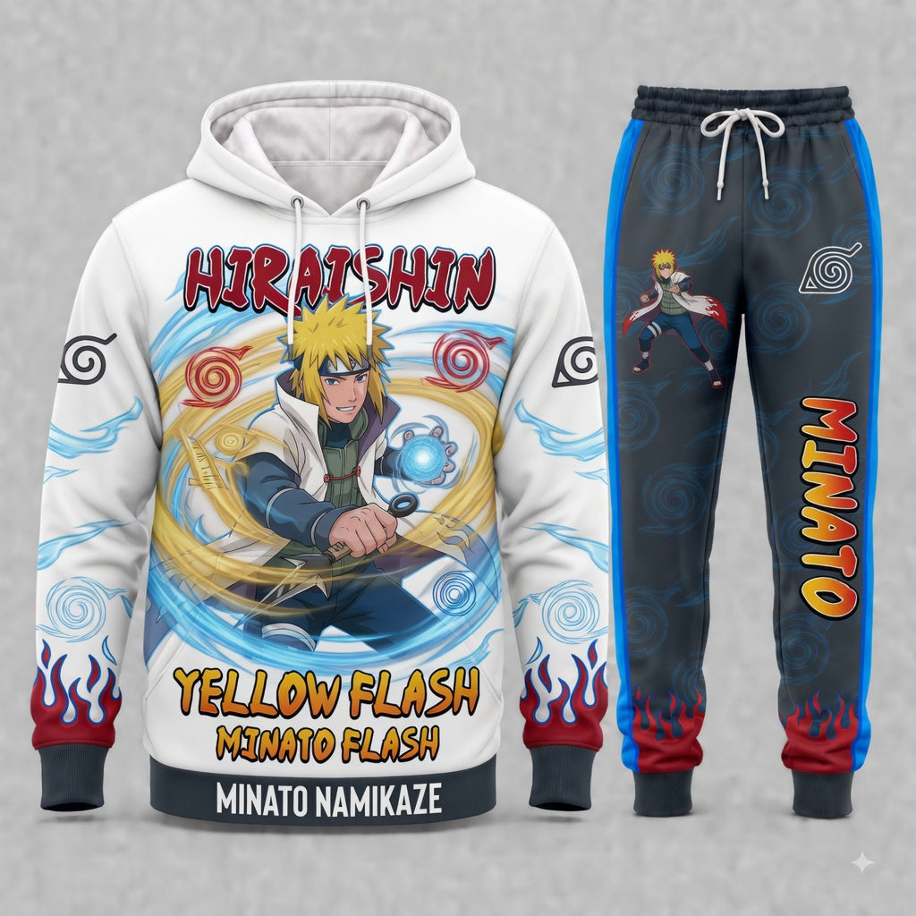Namikaze Minato Hoodie & Sweatpants Tracksuit Set — Naruto Shippuden Inspired - Custom Fan Apparel Image 5