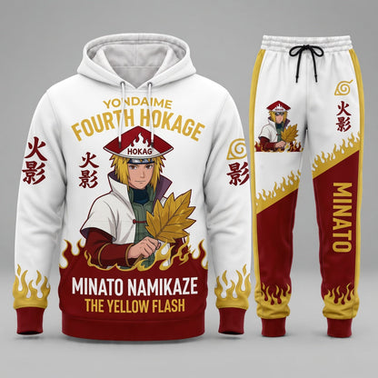 Namikaze Minato Hoodie & Sweatpants Tracksuit Set — Naruto Shippuden Inspired - Custom Fan Apparel Image 4