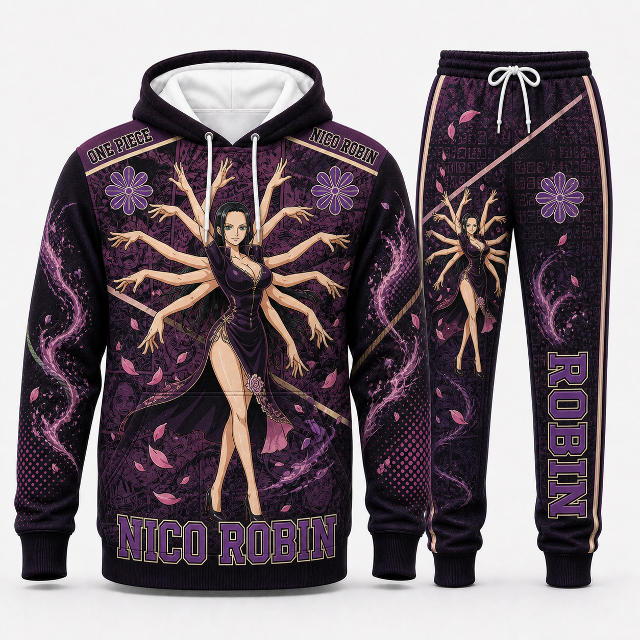 Monster Trio (Luffy, Zoro, Sanji) Hoodie & Sweatpants Tracksuit Set — One Piece Inspired - Custom Fan Apparel Image 4