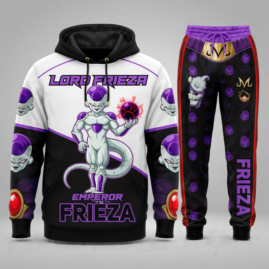 Frieza Hoodie & Sweatpants Tracksuit Set — Dragon Ball Z Inspired - Custom Fan Apparel Image 2