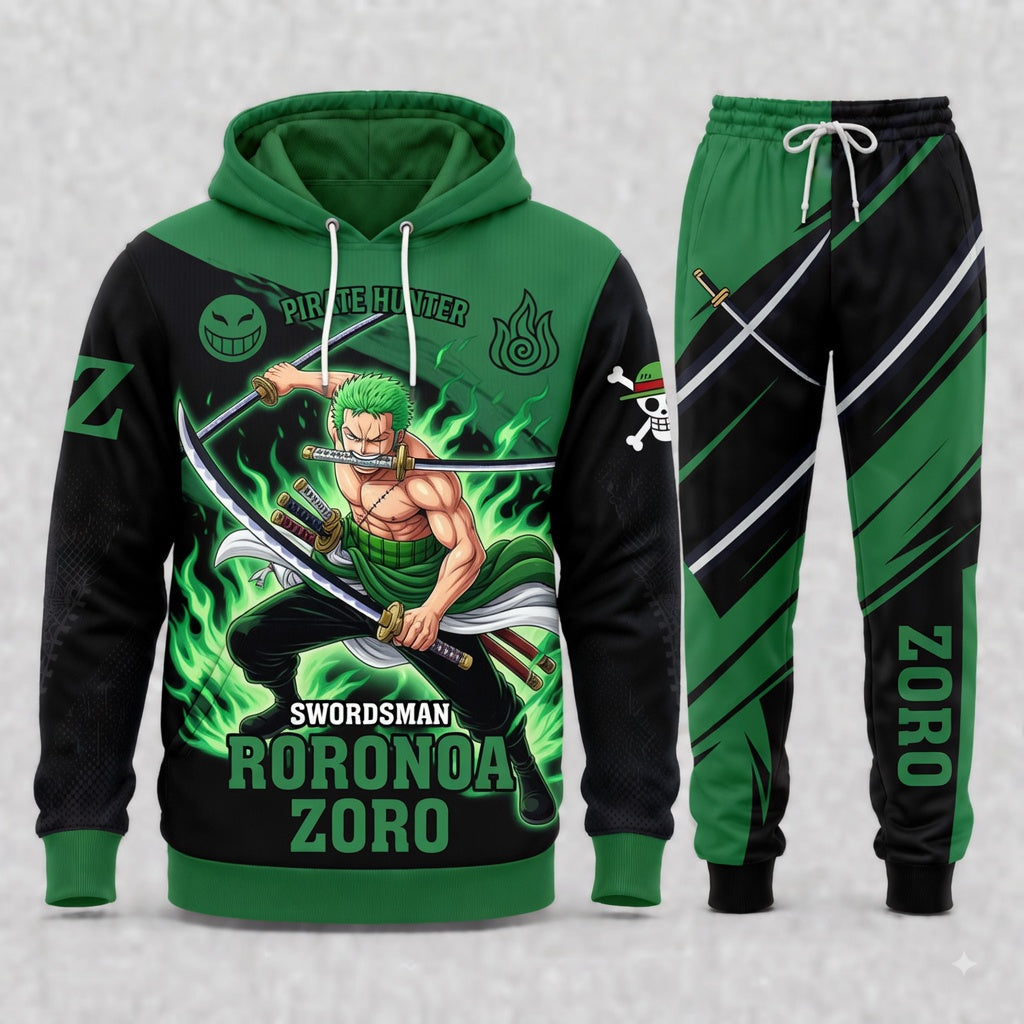 Roronoa Zoro Hoodie & Sweatpants Tracksuit Set — One Piece Inspired - Custom Fan Apparel Image 6