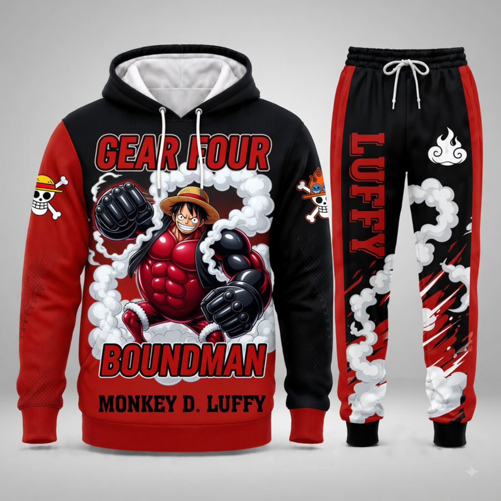 Monkey D. Luffy Hoodie & Sweatpants Tracksuit Set — One Piece Inspired - Custom Fan Apparel Image 7