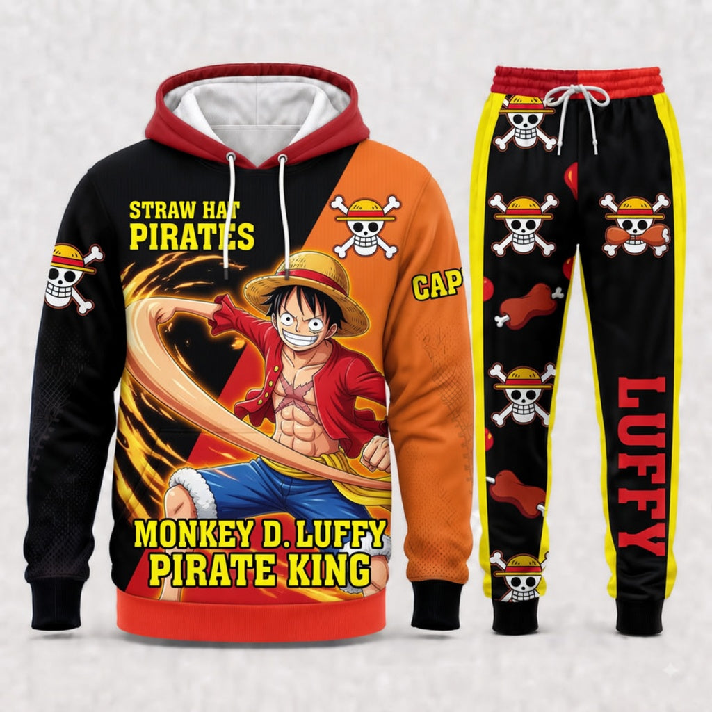 Monkey D. Luffy Hoodie & Sweatpants Tracksuit Set — One Piece Inspired - Custom Fan Apparel Image 5
