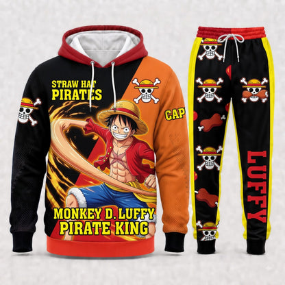 Monkey D. Luffy Hoodie & Sweatpants Tracksuit Set — One Piece Inspired - Custom Fan Apparel Image 5