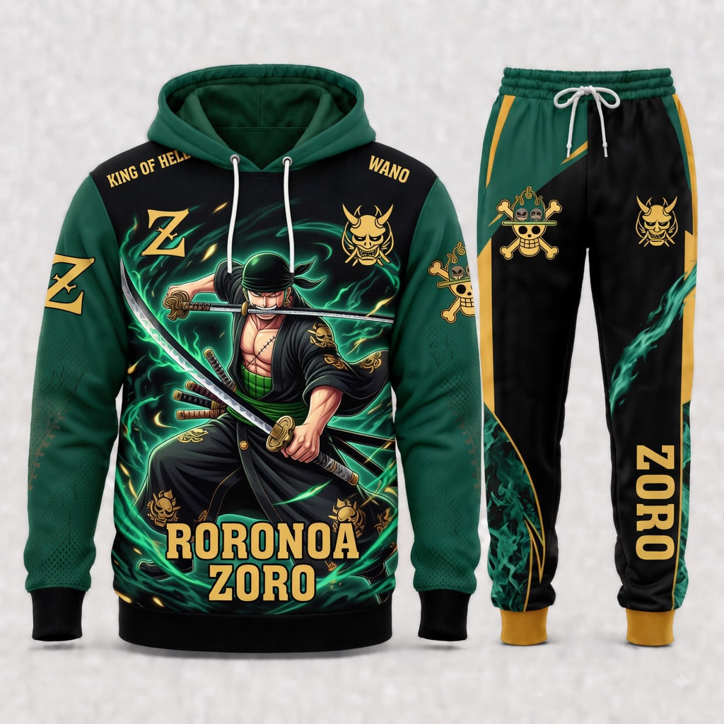 Roronoa Zoro Hoodie & Sweatpants Tracksuit Set — One Piece Inspired - Custom Fan Apparel Image 4