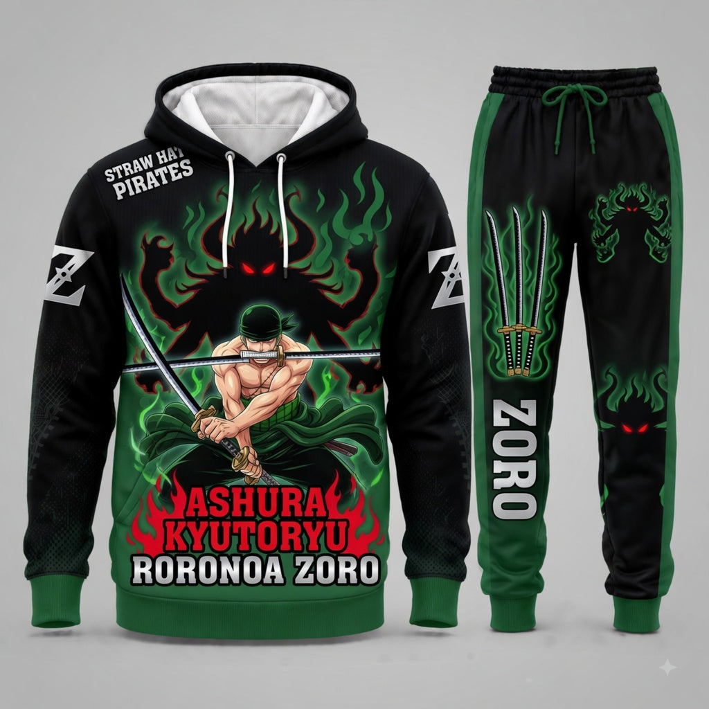 Roronoa Zoro Hoodie & Sweatpants Tracksuit Set — One Piece Inspired - Custom Fan Apparel Image 5
