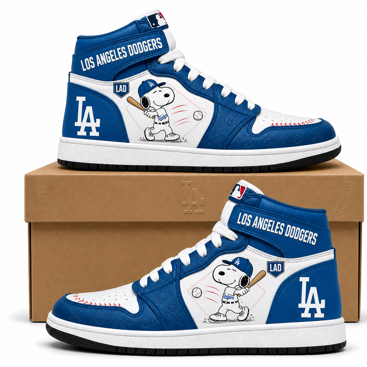 Snoopy MLB Baseball High Top Sneakers (Edition 3) | All 30 Teams Available - Custom Fan Apparel Image 15