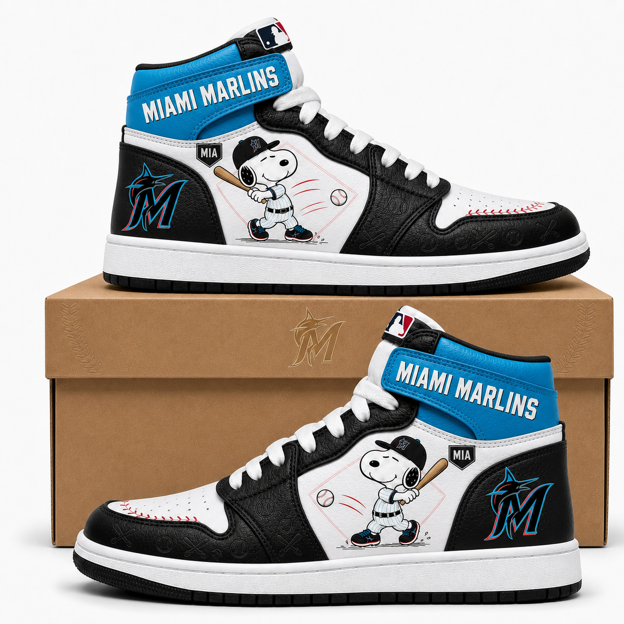 Snoopy MLB Baseball High Top Sneakers (Edition 3) | All 30 Teams Available - Custom Fan Apparel Image 16