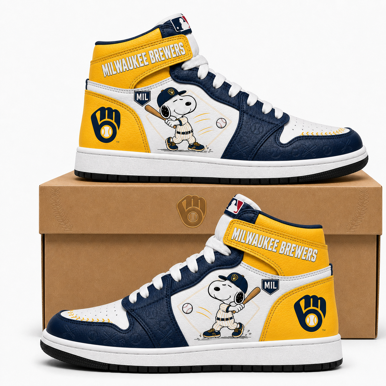 Snoopy MLB Baseball High Top Sneakers (Edition 3) | All 30 Teams Available - Custom Fan Apparel Image 17