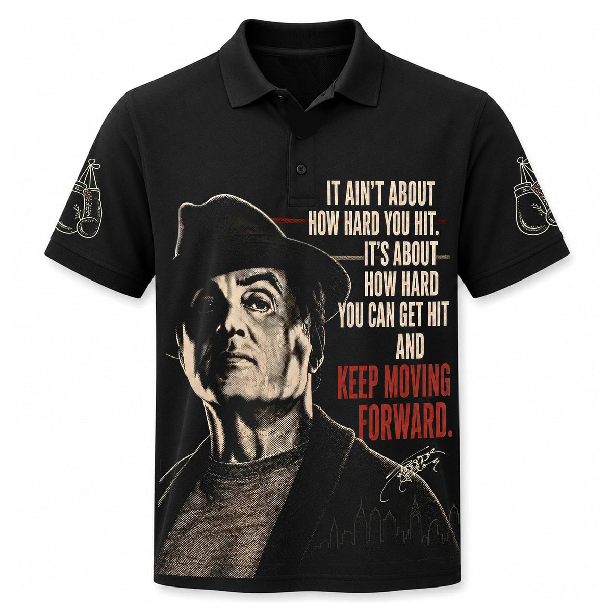 Keep Moving Forward – Vintage Fighter Graphic T-Shirt - Custom Fan Apparel Image 6