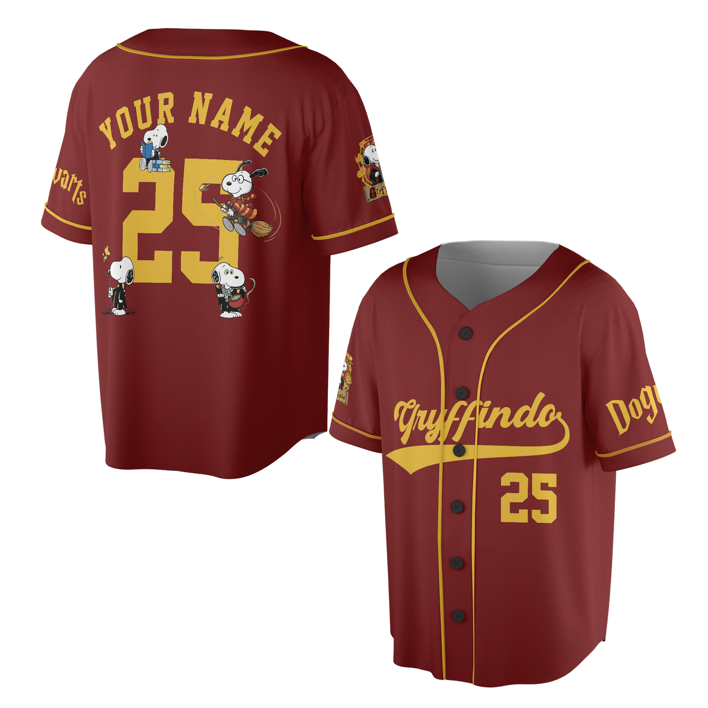 Custom Wizard House Beagle Baseball Jersey, Personalized Magic School Dog Team Shirt