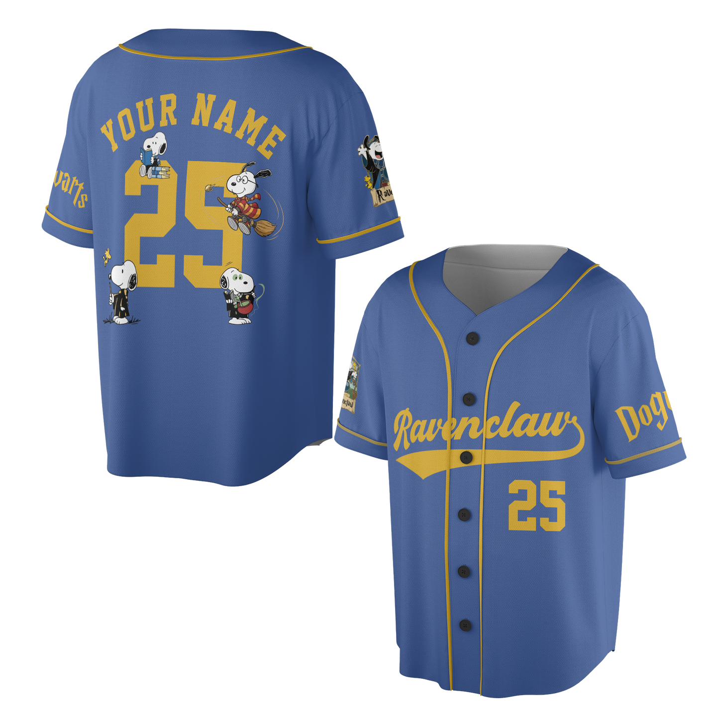 Custom Wizard House Beagle Baseball Jersey, Personalized Magic School Dog Team Shirt