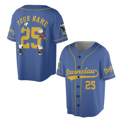 Custom Wizard House Beagle Baseball Jersey, Personalized Magic School Dog Team Shirt