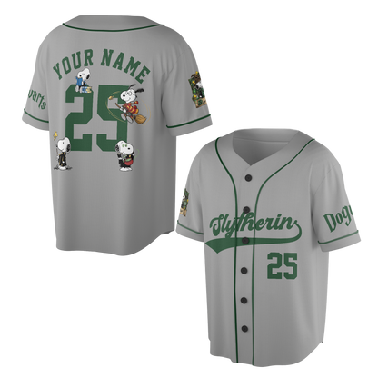 Custom Wizard House Beagle Baseball Jersey, Personalized Magic School Dog Team Shirt