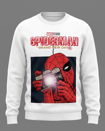 Web Slinger Superhero Graphic Shirt — White Comic Inspired T-Shirt — Sweatshirt — Hoodie & Zip Hoodi - Custom Fan Apparel Image 3