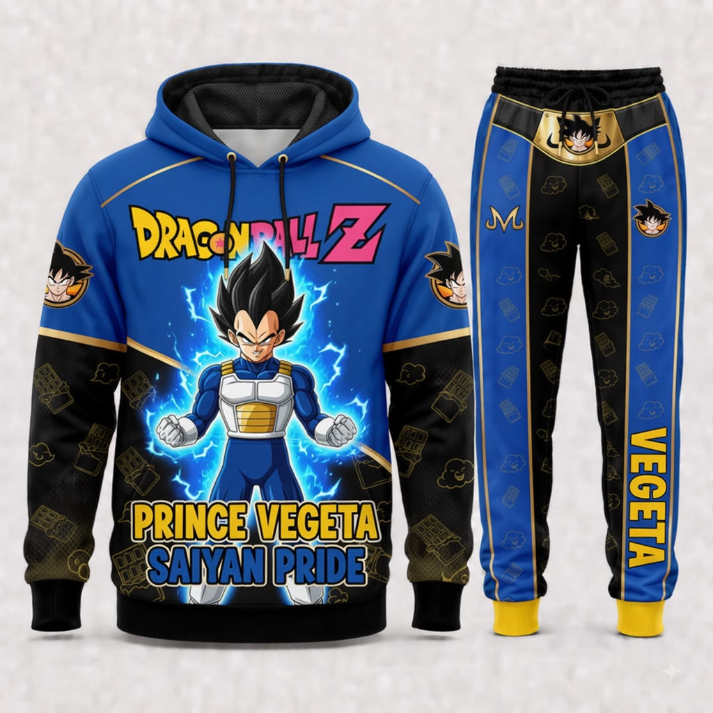 Vegeta Hoodie & Sweatpants Tracksuit Set — Dragon Ball Z Inspired - Custom Fan Apparel Image 5