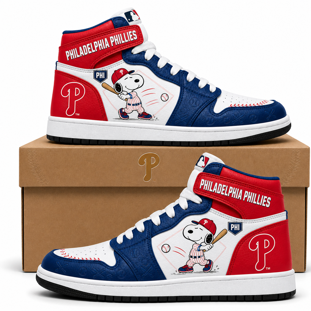 Snoopy MLB Baseball High Top Sneakers (Edition 3) , All 30 Teams Available