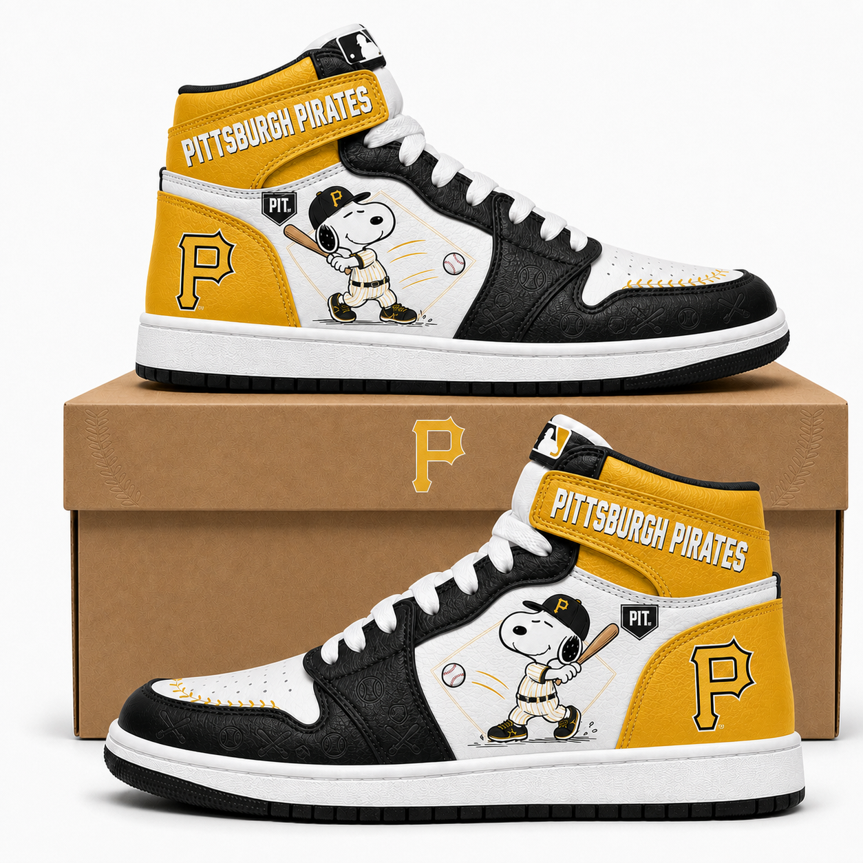 Snoopy MLB Baseball High Top Sneakers (Edition 3) , All 30 Teams Available