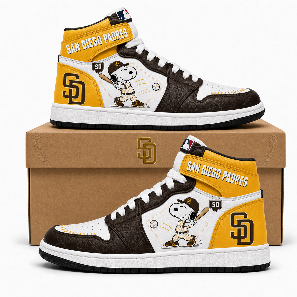 Snoopy MLB Baseball High Top Sneakers (Edition 3) , All 30 Teams Available