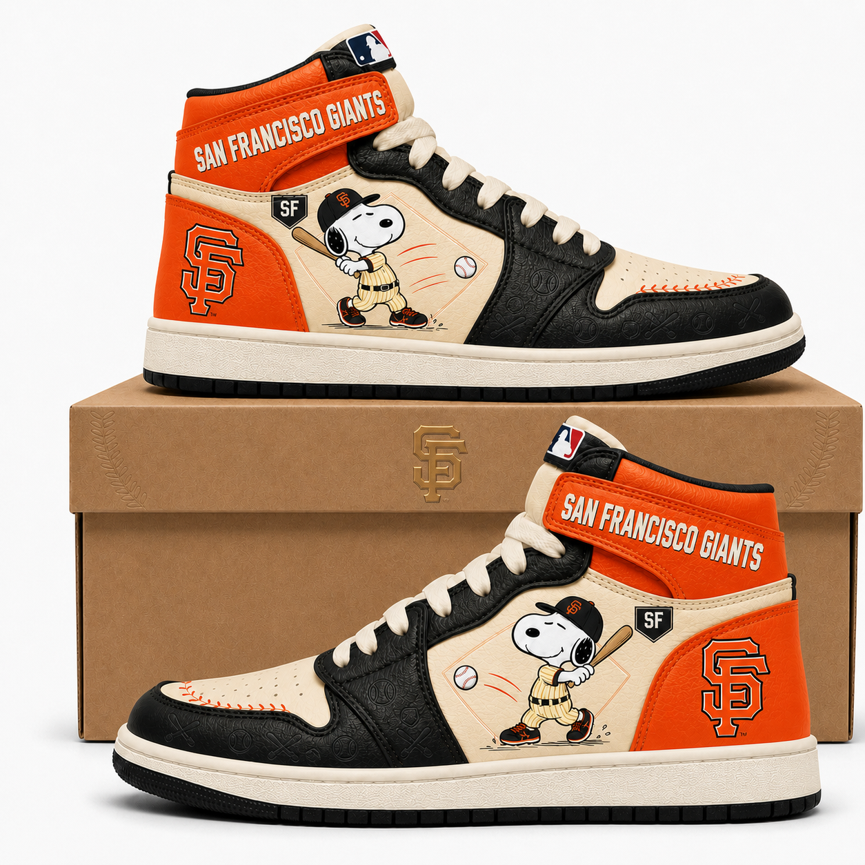 Snoopy MLB Baseball High Top Sneakers (Edition 3) , All 30 Teams Available