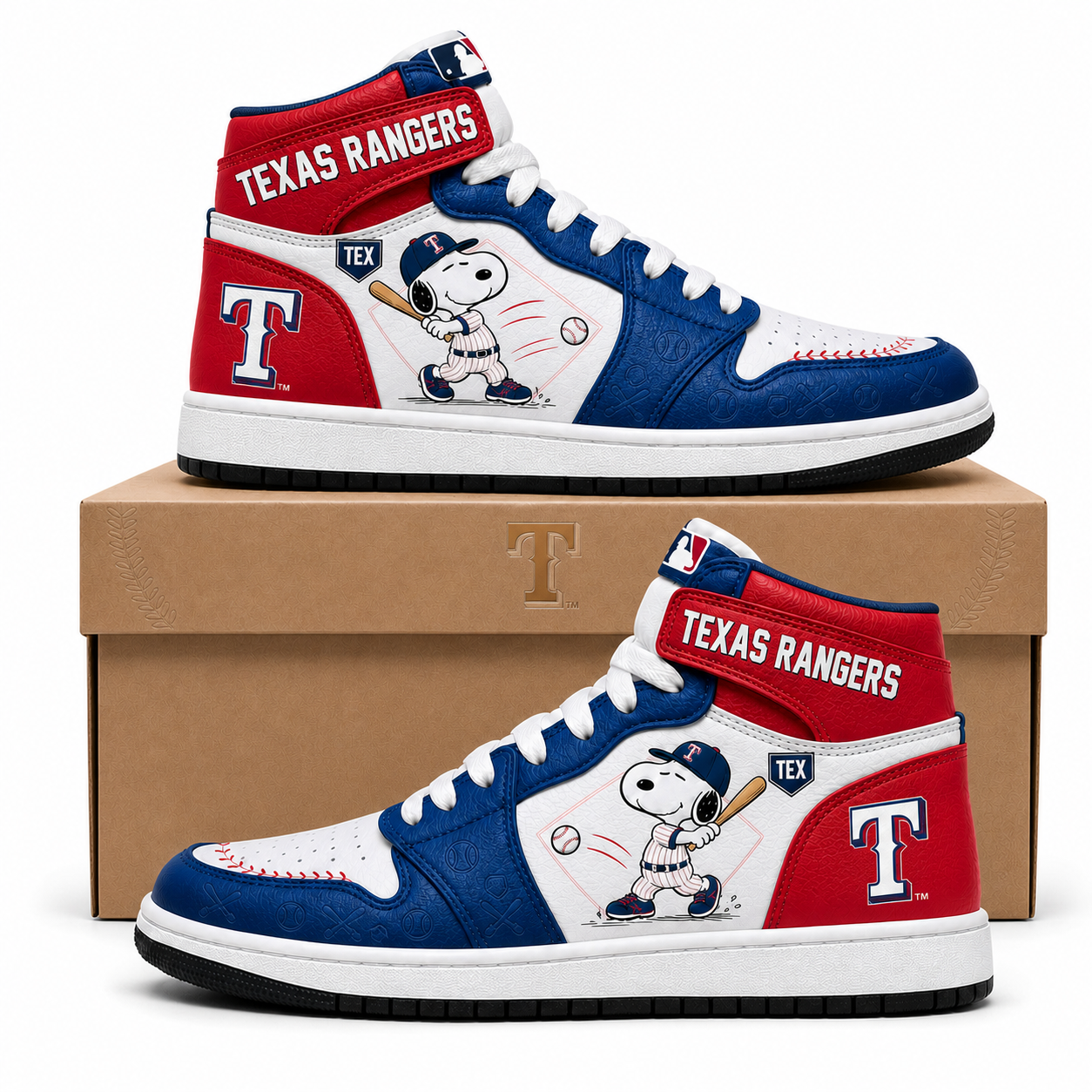 Snoopy MLB Baseball High Top Sneakers (Edition 3) , All 30 Teams Available