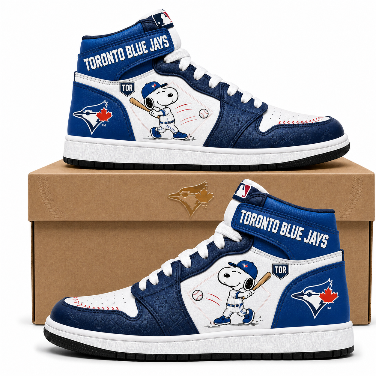 Snoopy MLB Baseball High Top Sneakers (Edition 3) , All 30 Teams Available