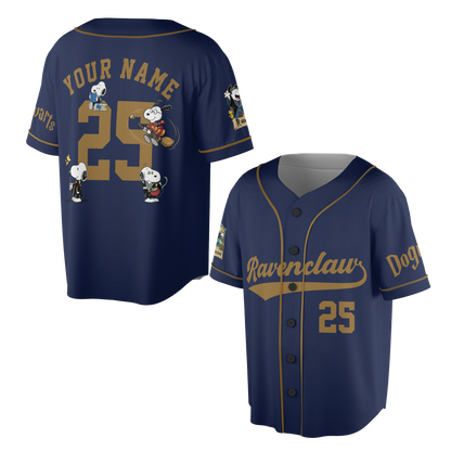 Custom Wizard House Beagle Baseball Jersey, Personalized Magic School Dog Team Shirt