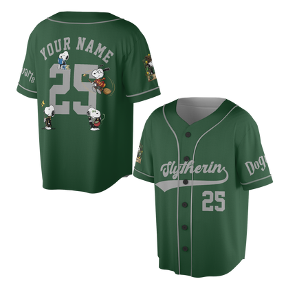 Custom Wizard House Beagle Baseball Jersey, Personalized Magic School Dog Team Shirt